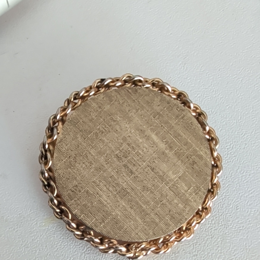 Vintage Brooch Napier Sterling Gold Vermeil Blank Monogram
